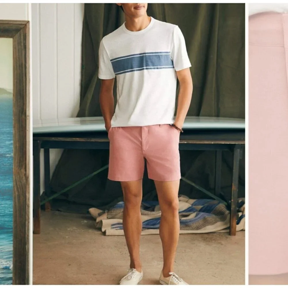 Faherty Men All day shorts , pink, Size 35 B168